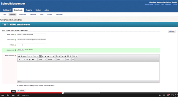 Video: E-mailing via SchoolMessenger